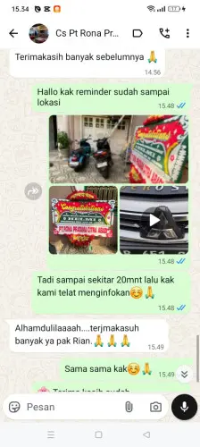 Testimonial Papan Bunga tegal sumedang